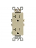 Leviton T5825-I 20 Amp, Tamper- Resistant, Decora Duplex Receptacle, Residential Grade, Ivory